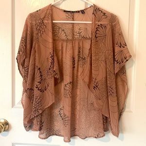 Boho Kimono Top in Dusty Pink